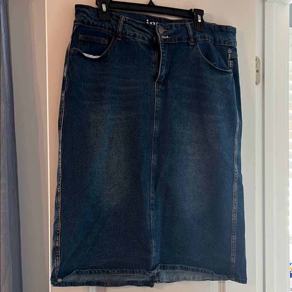 Denim Midi Skirt